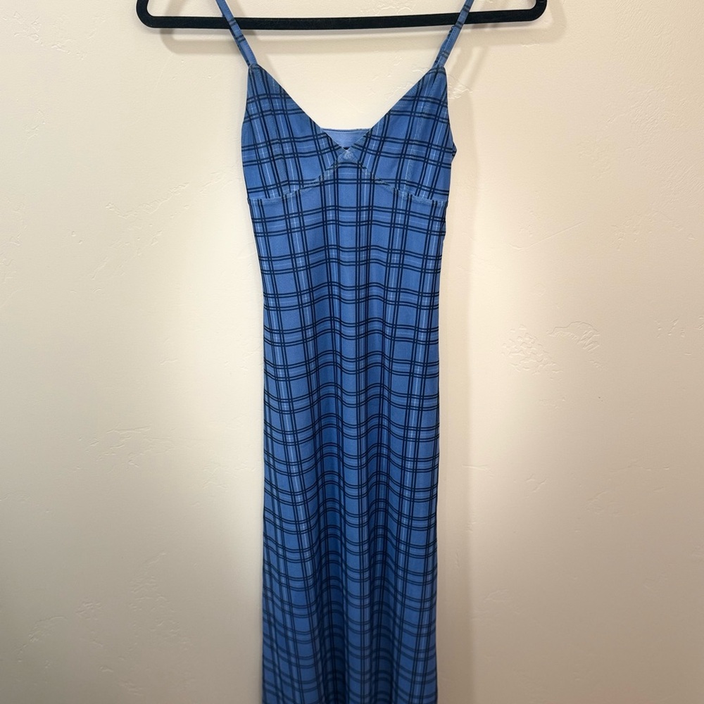 H&M Blue Sleeveless Maxi Slip Dress